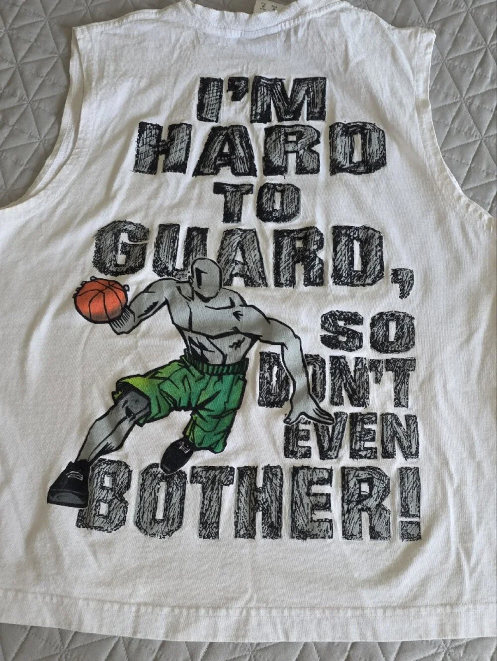 And1 White Tank with Black Logo Graphic